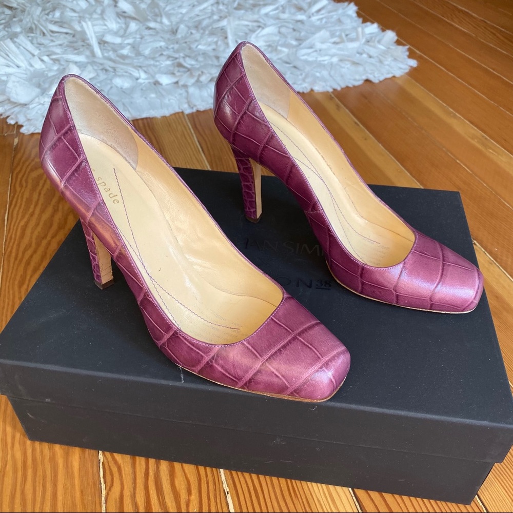Kate Spade NY Crocodile Print Heels Sz 7.5